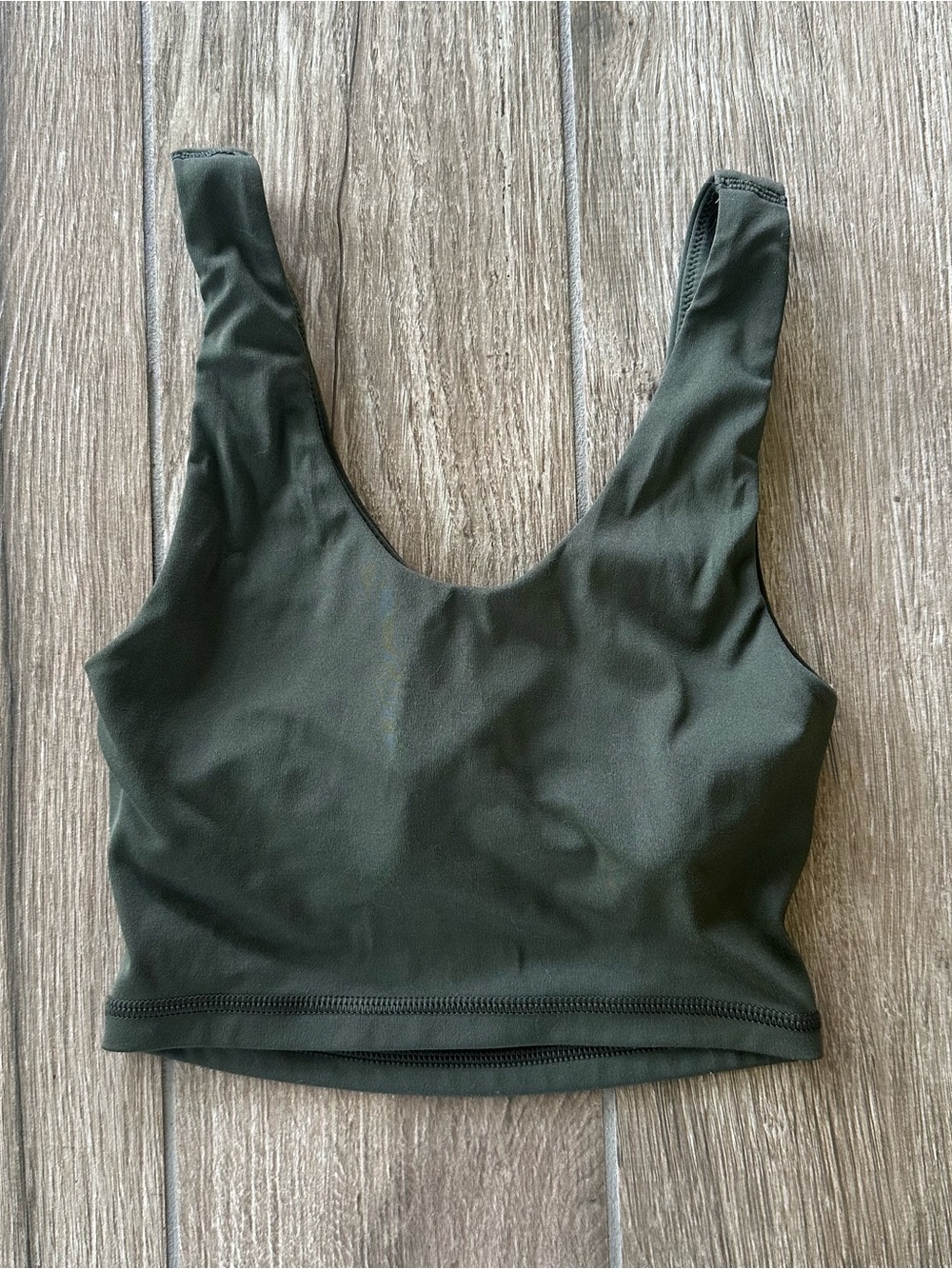 Offline by Aerie Scoop Neck Olive Green Crop Tank/Sports Bra size XXS